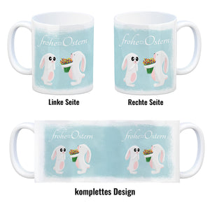 Frohe Ostern Kaffeebecher mit süßen Häschen