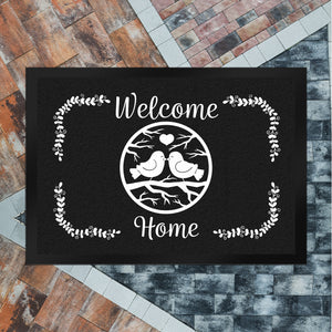 Welcome Home Fußmatte mit niedlichen Vögeln