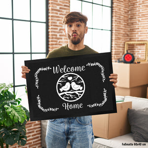 Welcome Home Fußmatte mit niedlichen Vögeln