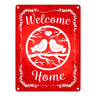 Welcome Home mit niedlichen Vögeln Metallschild