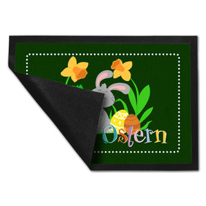 Frohe Ostern mit niedlichem Osterhasen Fußmatte