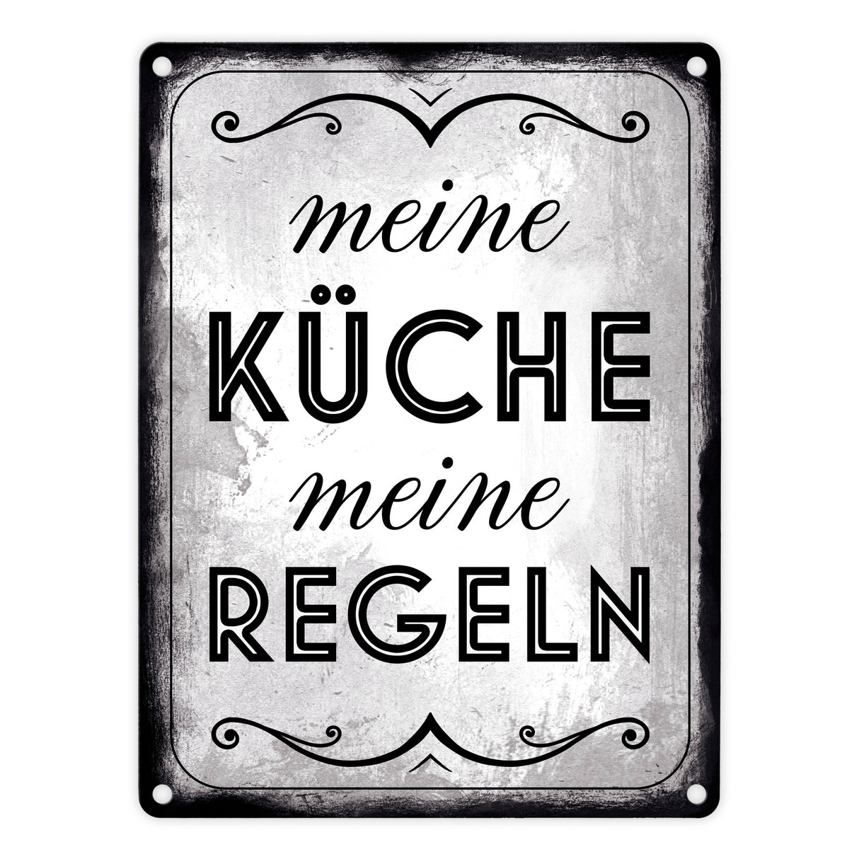 Meine Küche meine Regeln Retro Metallschild