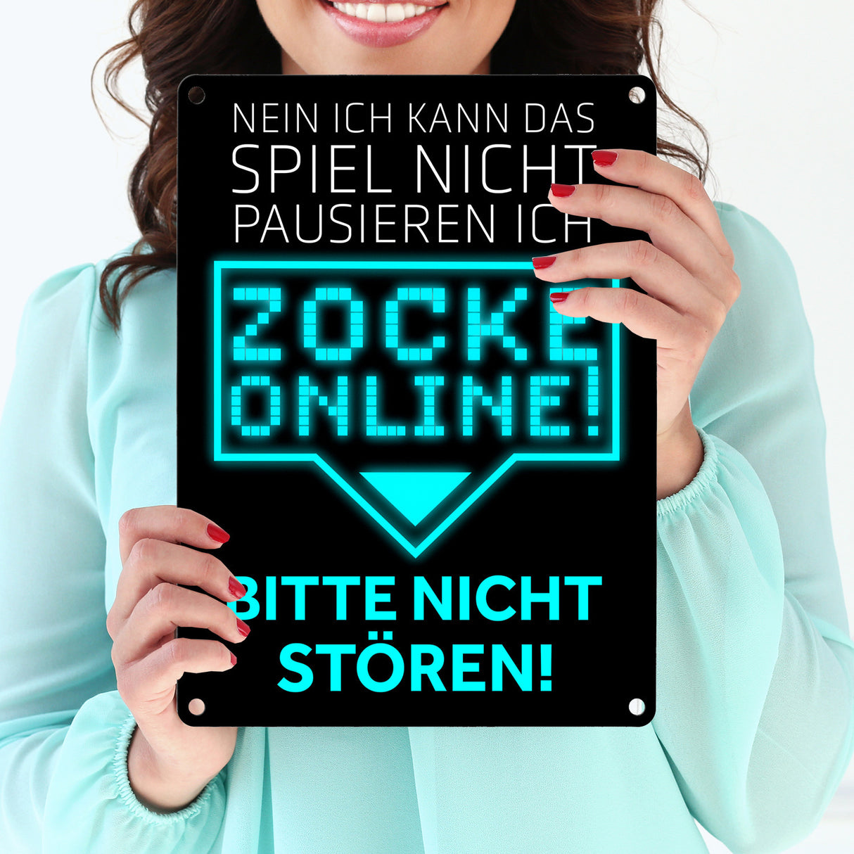 Kann nicht pausieren zocke online! Metallschild
