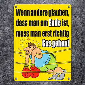 Boxer Metallschild zum Thema Motivation