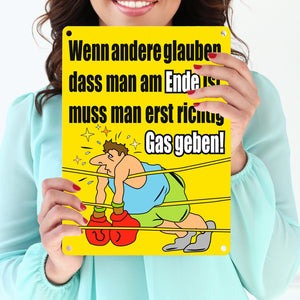 Boxer Metallschild zum Thema Motivation