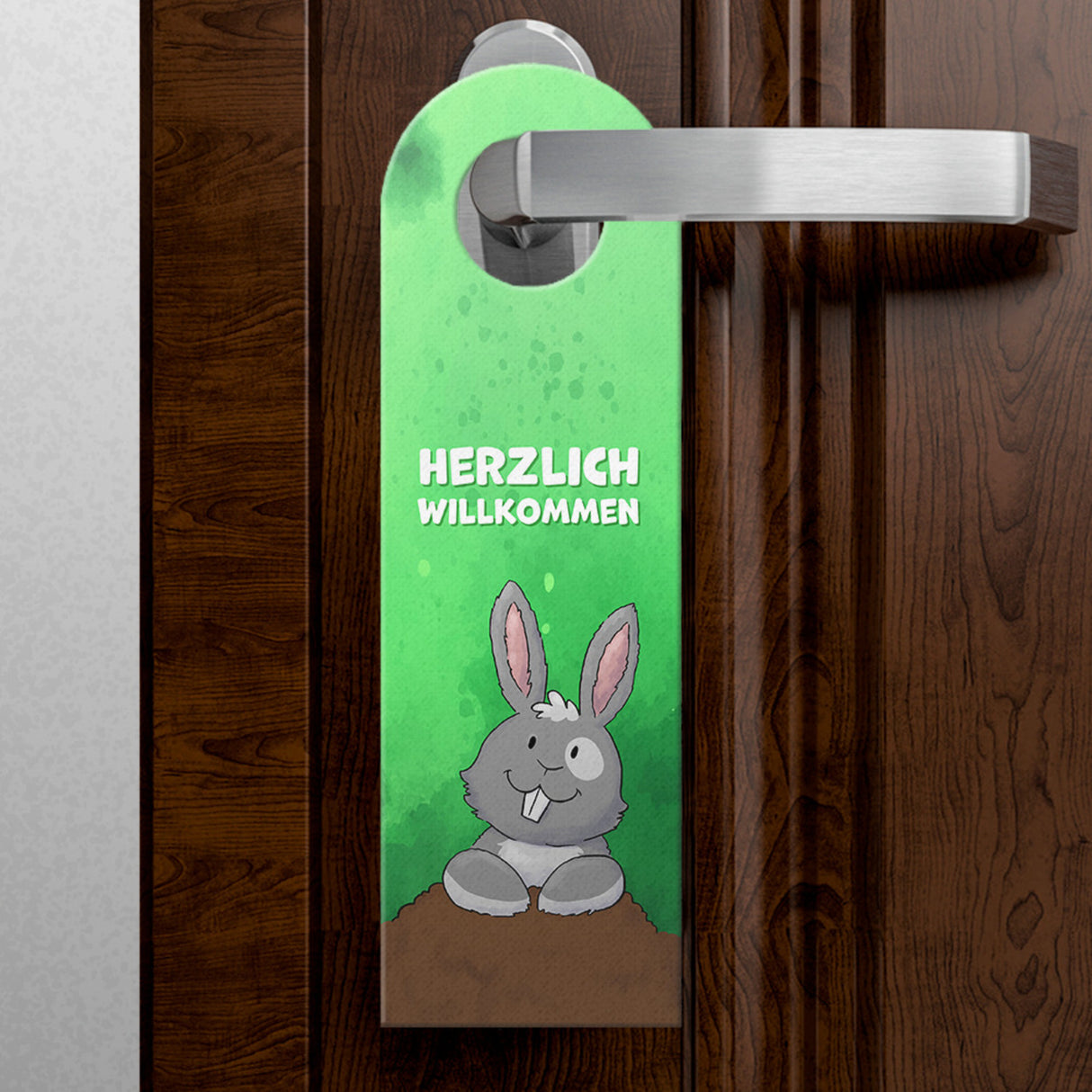 Bin nicht da - Herzlich willkommen Hase Türhänger