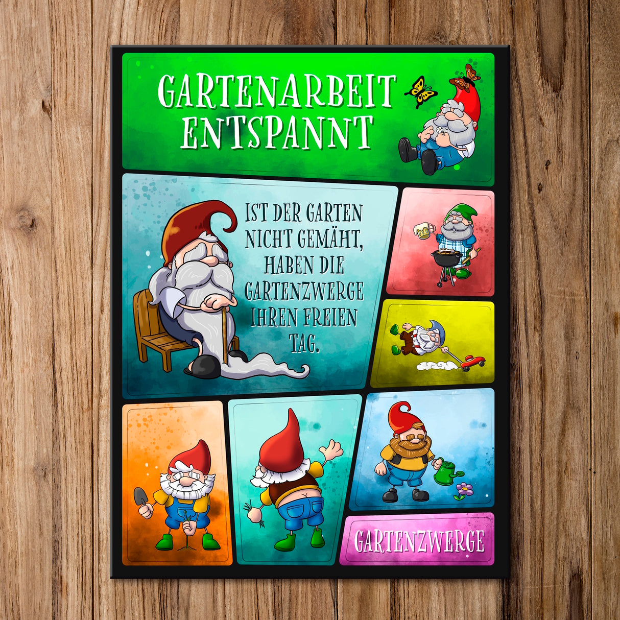 Gartenarbeit Gartenzwerge Kühlschrankmagnete im 8er Set
