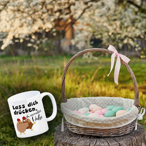 Lass dich drücken, du verrücktes Huhn Kaffeebecher