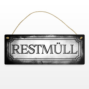 Restmüll Metallschild für die Mülltrennung im Used Look