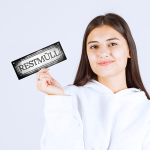 Restmüll Metallschild für die Mülltrennung im Used Look
