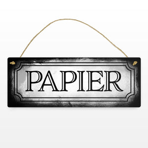 Papier Metallschild für die Mülltrennung im Used Look
