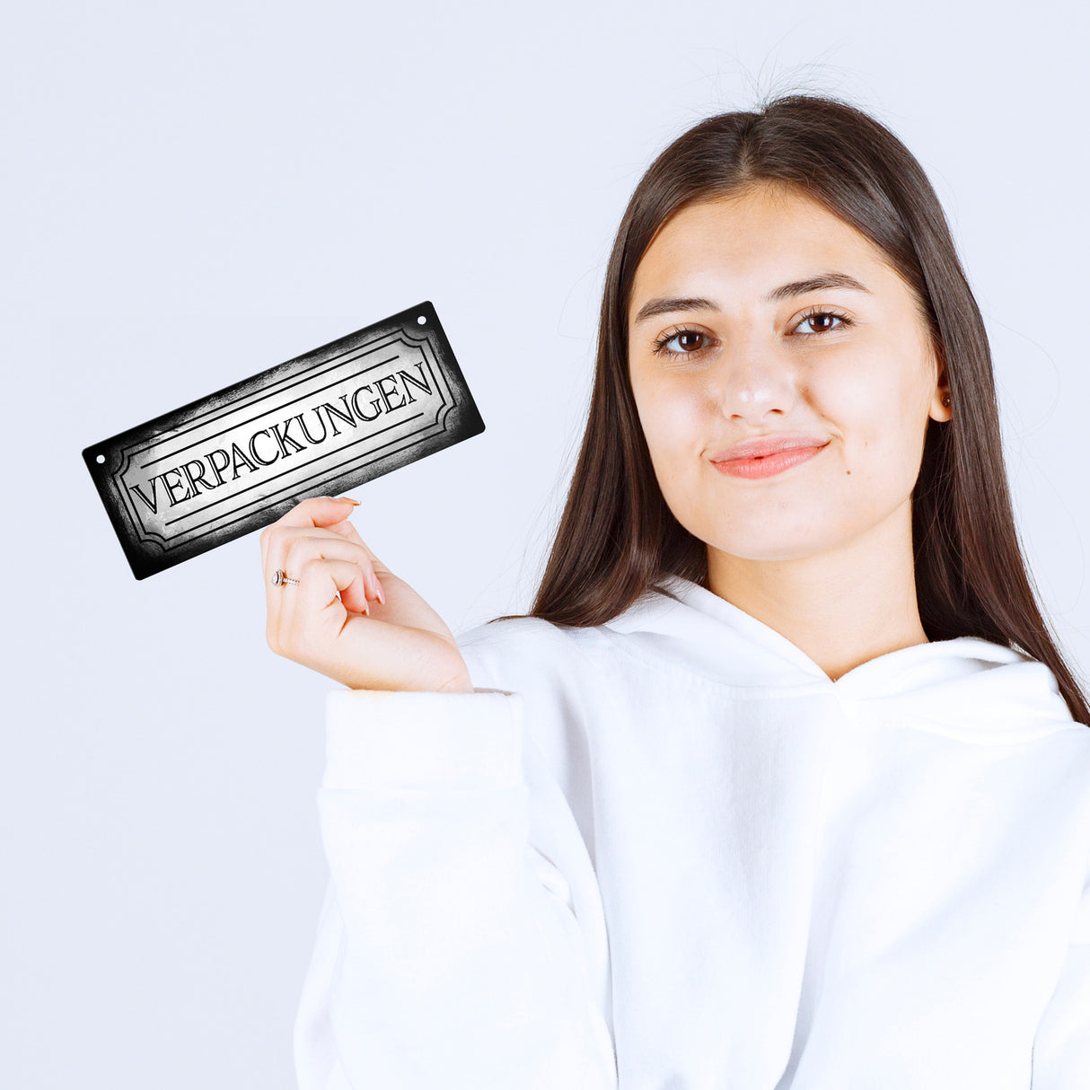 Verpackungen Metallschild für die Mülltrennung im Used Look