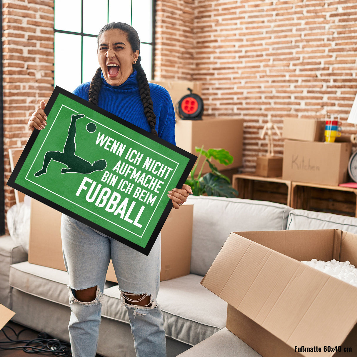 Wenn ich nicht aufmache, bin ich beim Fußball Fußmatte für Fußballfans
