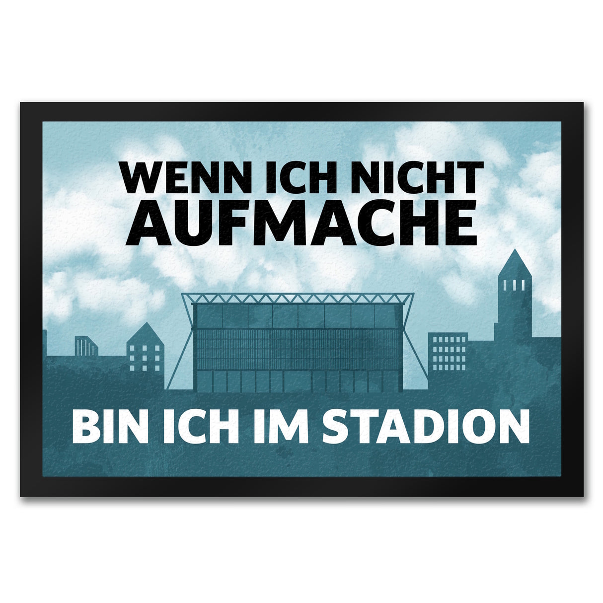 Wenn ich nicht aufmache, bin ich im Stadion Fußmatte