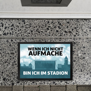 Wenn ich nicht aufmache, bin ich im Stadion Fußmatte