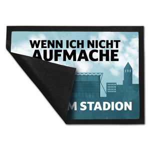 Wenn ich nicht aufmache, bin ich im Stadion Fußmatte