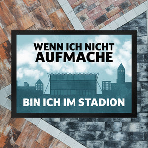 Wenn ich nicht aufmache, bin ich im Stadion Fußmatte