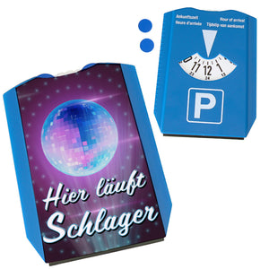 Hier läuft Schlager Parkscheibe für Schlagerfans mit 2 Einkaufswagenchips