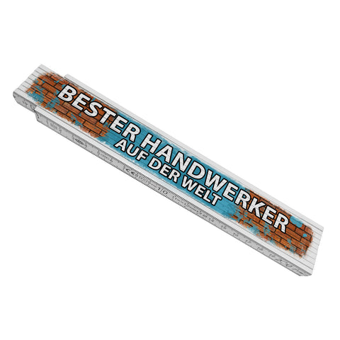 Bester Handwerker auf der Welt Meterstab aus Holz mit Backstein-Motiv