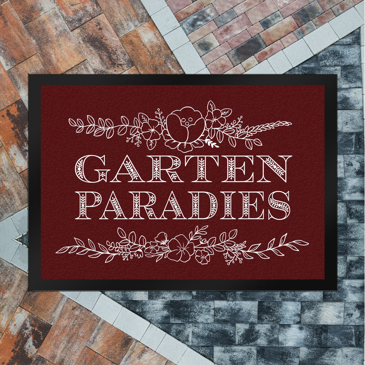 Gartenparadies Fußmatte mit floralen Ornamenten