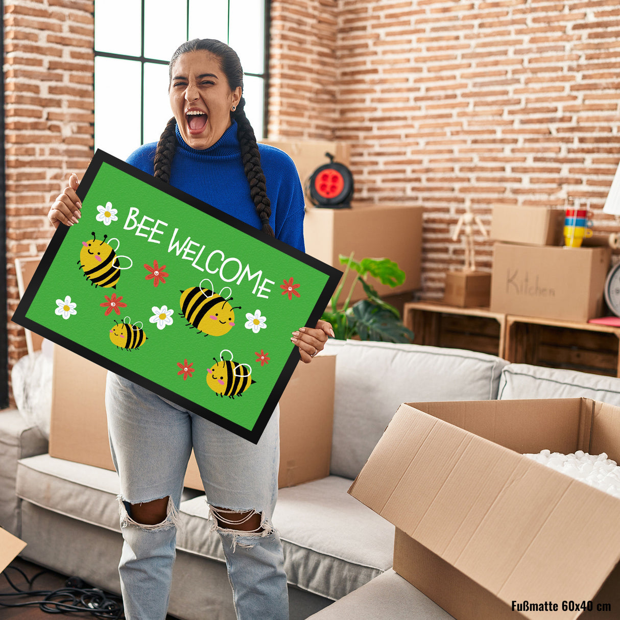 Bee welcome Fußmatte mit süßen Bienen
