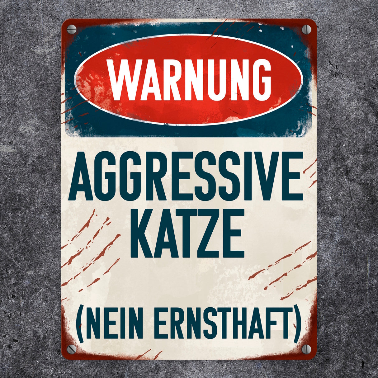 Warnung aggressive Katze (nein ernsthaft) Metallschild für Katzenhalter