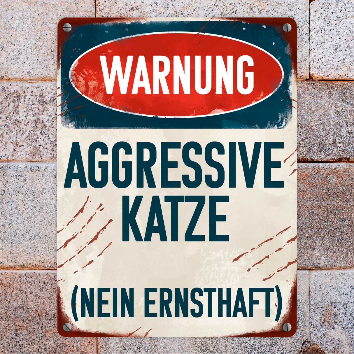 Warnung aggressive Katze (nein ernsthaft) Metallschild für Katzenhalter