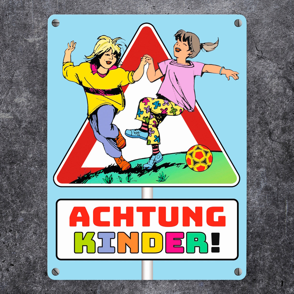 Warnschild Achtung Kinder Metallschild zum Thema Verkehrssicherheit