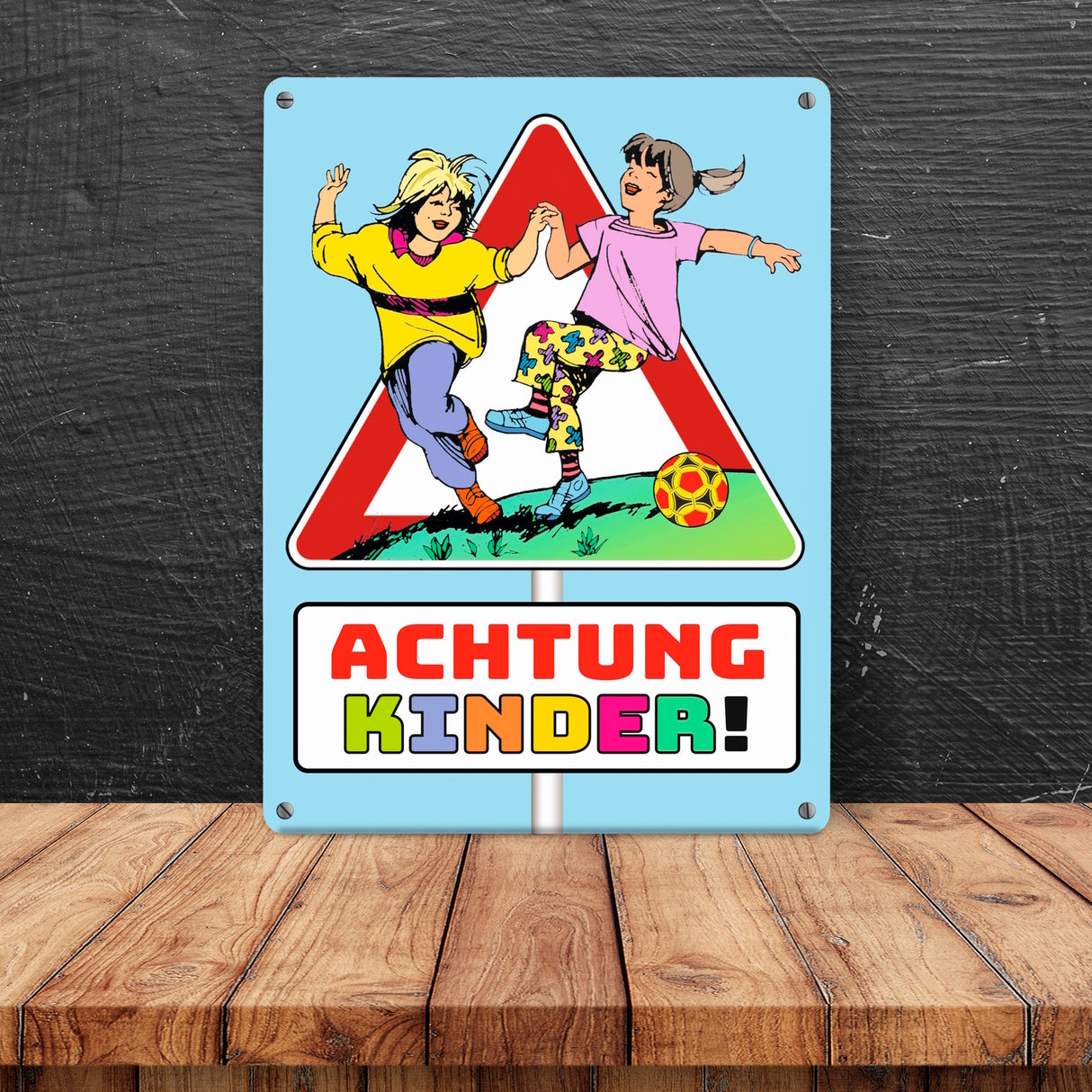 Warnschild Achtung Kinder Metallschild zum Thema Verkehrssicherheit
