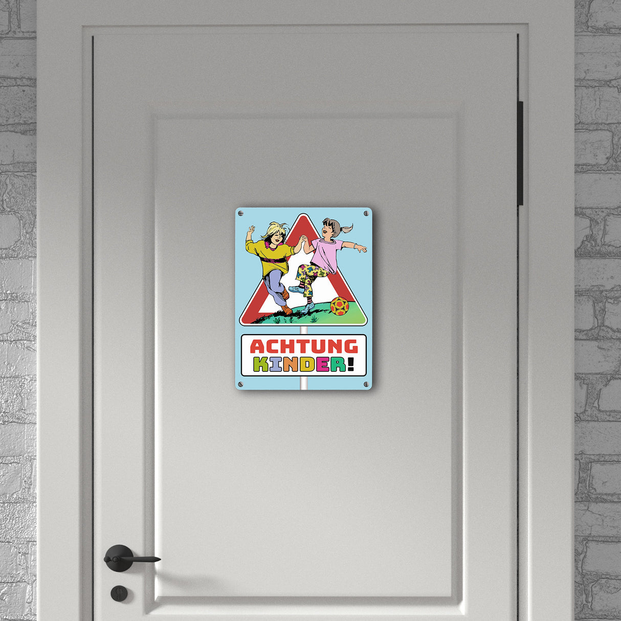 Warnschild Achtung Kinder Metallschild zum Thema Verkehrssicherheit