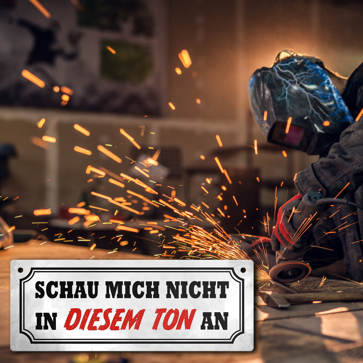 Schau mich nicht in diesem Ton an Metallschild