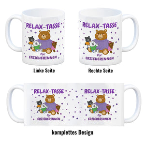 Relax Tasse für Erzieherinnen Kaffeebecher mit süßem Bär-Motiv