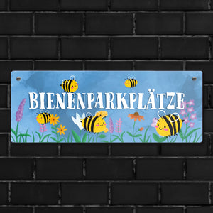 Bienenparkplätze Metallschild mit niedlichen Bienen