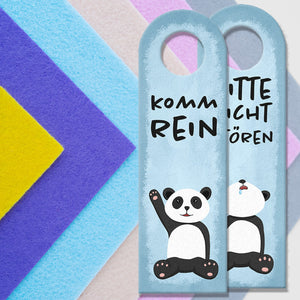 Bitte nicht stören Türhänger aus Filz mit niedlichem Panda
