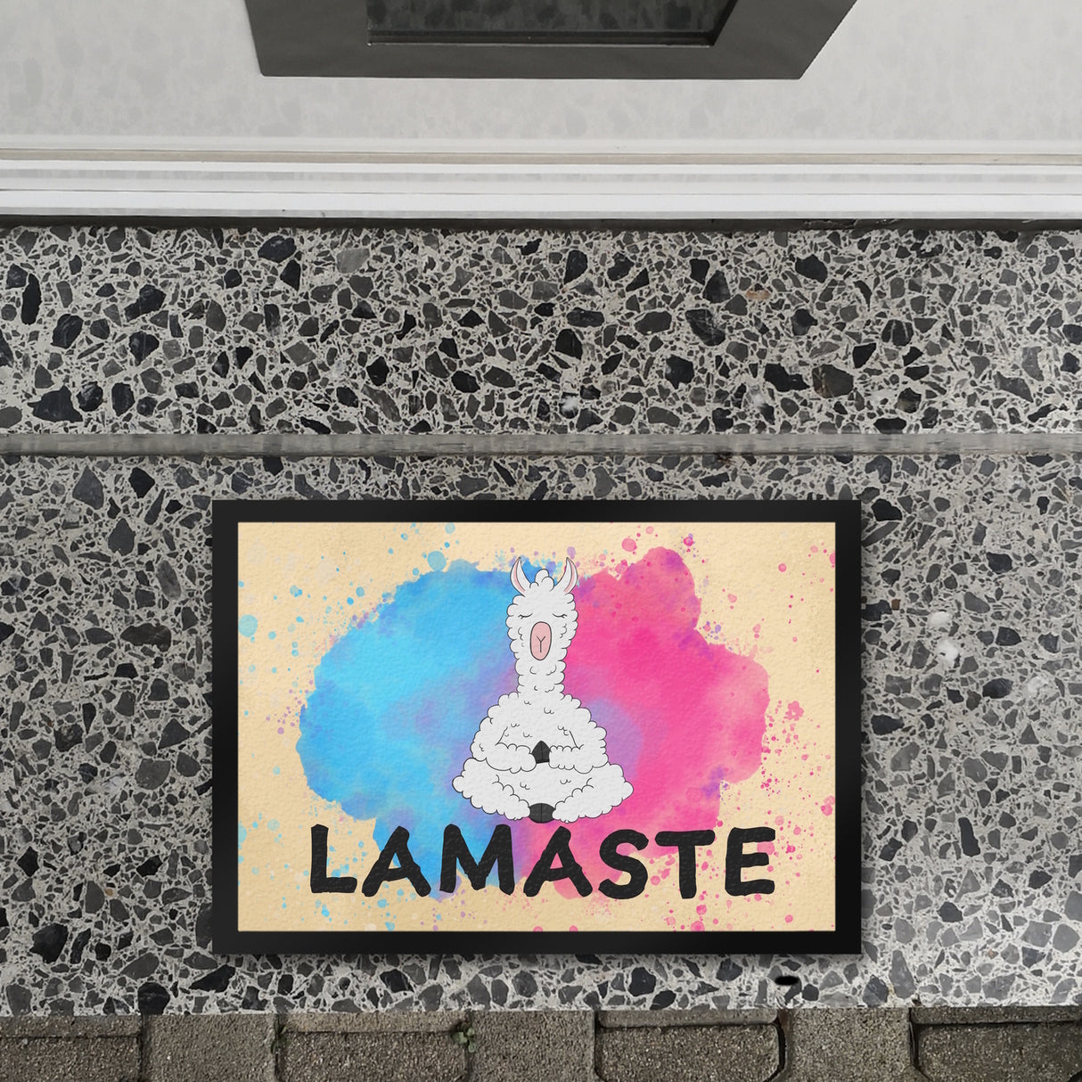 Lamaste Fußmatte mit Lama in Meditation