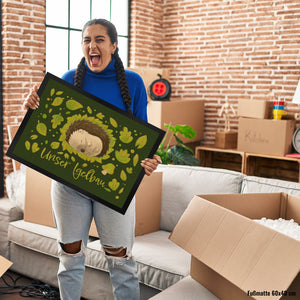 Unser Igelbau Fußmatte mit süßem Igel auf Laub