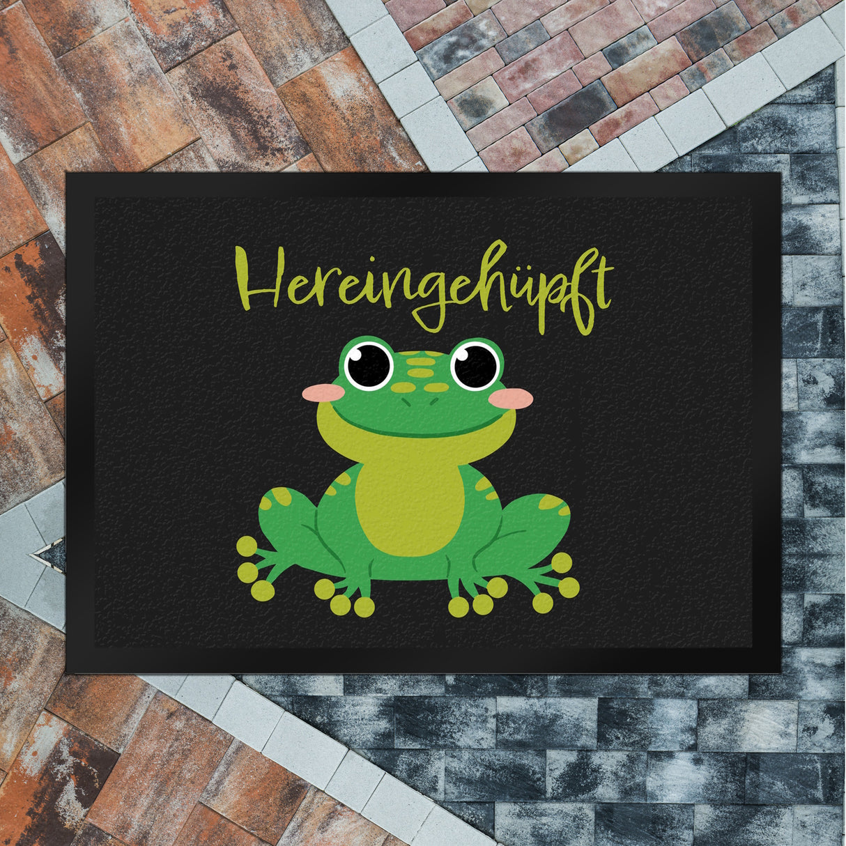 Hereingehüpft Fußmatte mit süßem Frosch
