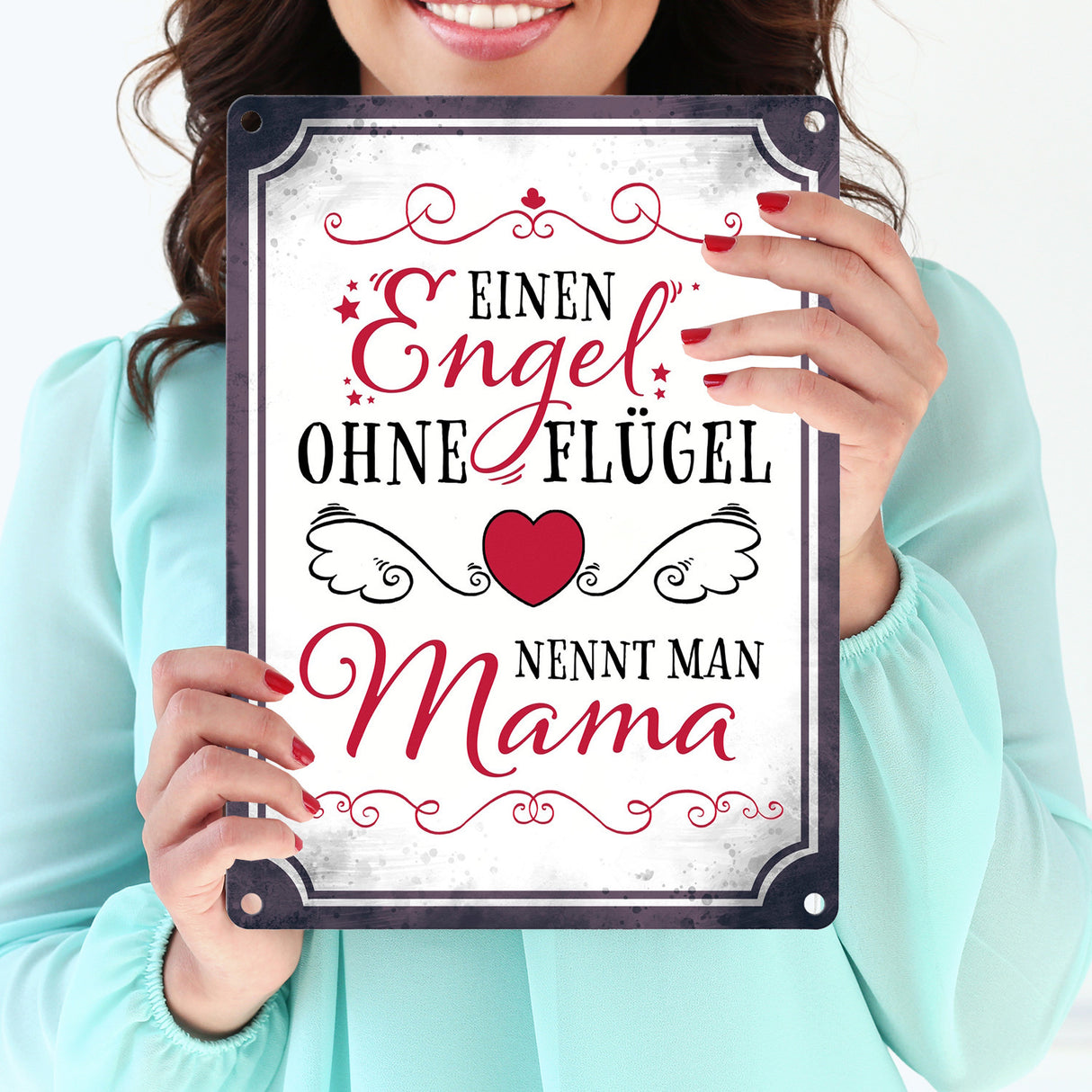 Einen Engel ohne Flügel nennt man Mama Metallschild