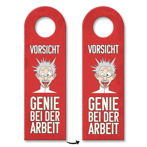 Vorsicht Genie bei der Arbeit Türhänger