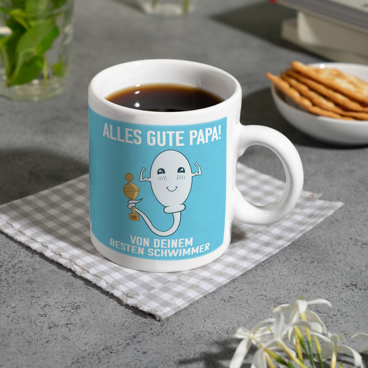 Alles gute Papa von {deinem besten Schwimmer} Kaffeebecher zum Vatertag