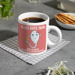 Alles gute Papa von {deinem besten Schwimmer} Kaffeebecher zum Vatertag