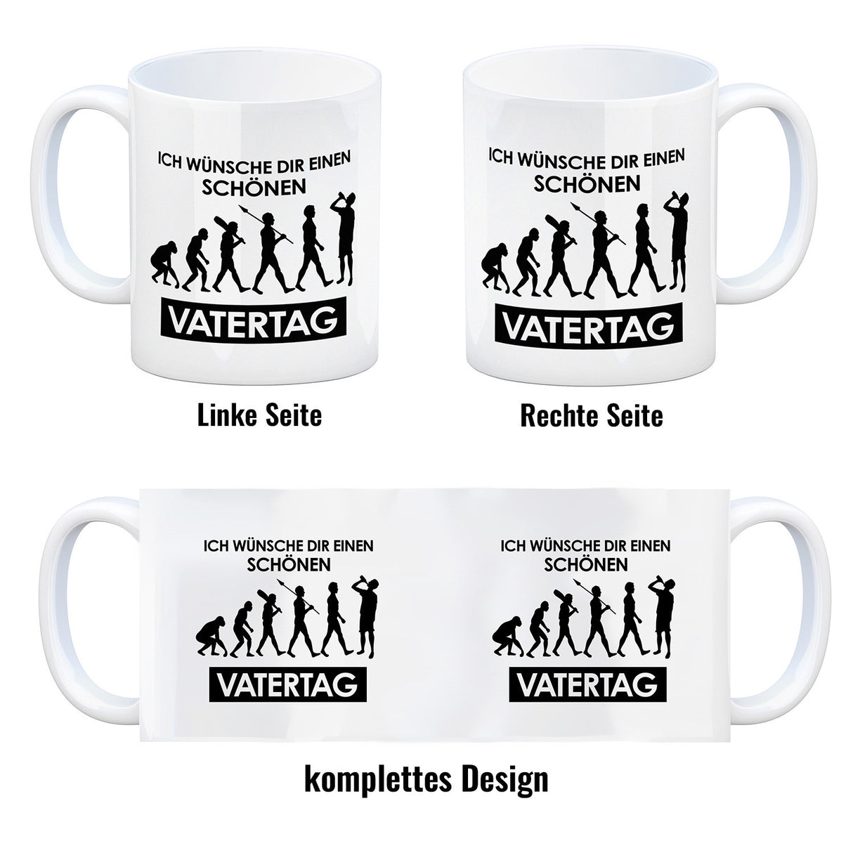 Ich wünsche dir einen schönen Vatertag Kaffeebecher Evolution des Menschen