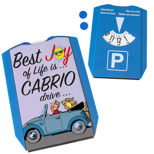 Best Joy of Life is Cabrio drive Parkscheibe in lila mit 2 Einkaufswagenchips