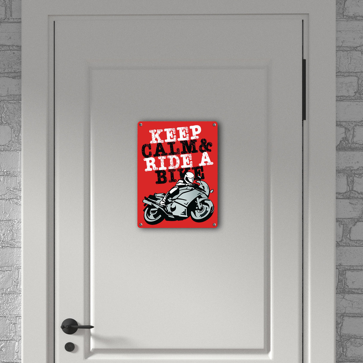 Keep calm & ride a bike Metallschild zum Thema Motorrad fahren