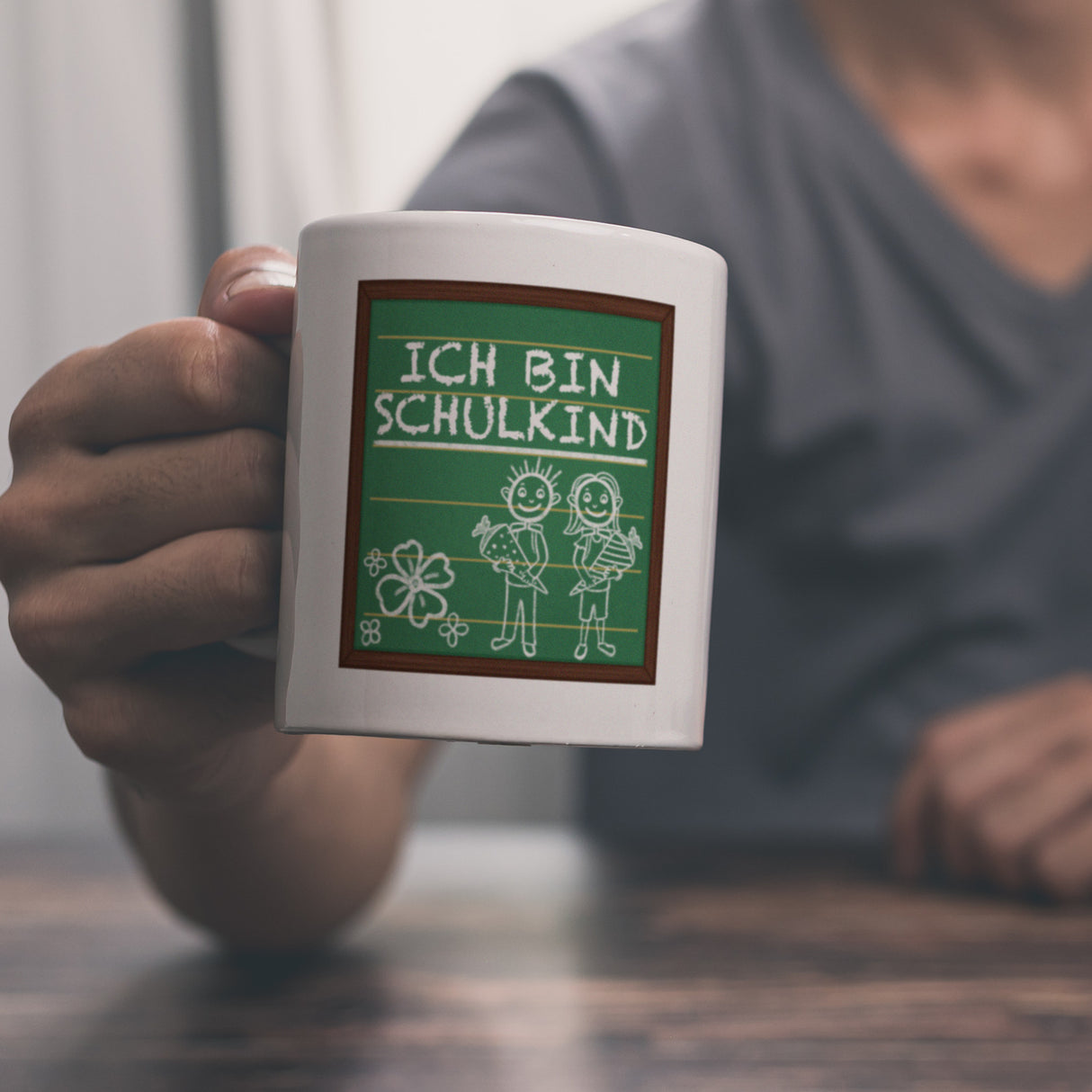 Ich bin Schulkind Kaffeebecher für die Einschulung im Tafellook