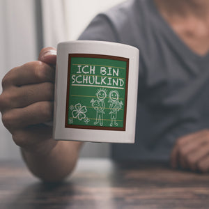 Ich bin Schulkind Kaffeebecher für die Einschulung im Tafellook