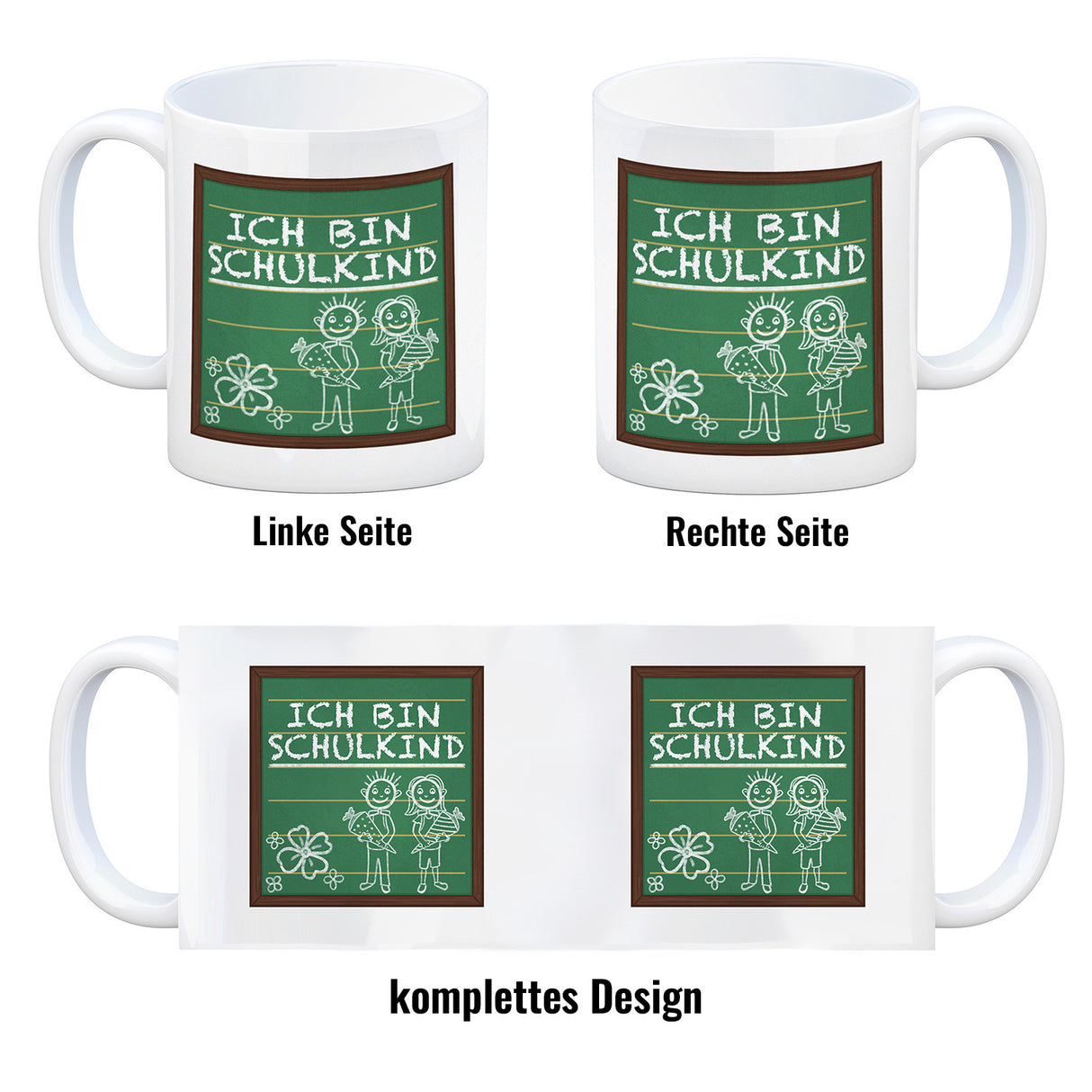Ich bin Schulkind Kaffeebecher für die Einschulung im Tafellook