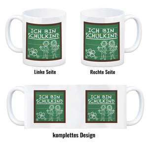 Ich bin Schulkind Kaffeebecher für die Einschulung im Tafellook
