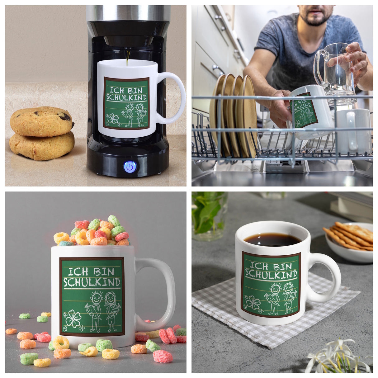 Ich bin Schulkind Kaffeebecher für die Einschulung im Tafellook