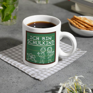 Ich bin Schulkind Kaffeebecher für die Einschulung im Tafellook